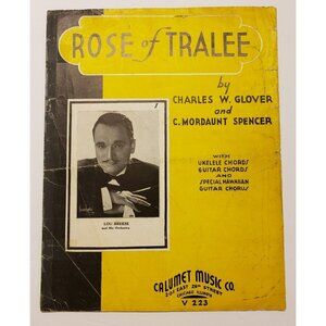 Sheet Music- Rose of Tralee by Lou Breese VINTAGE 1935